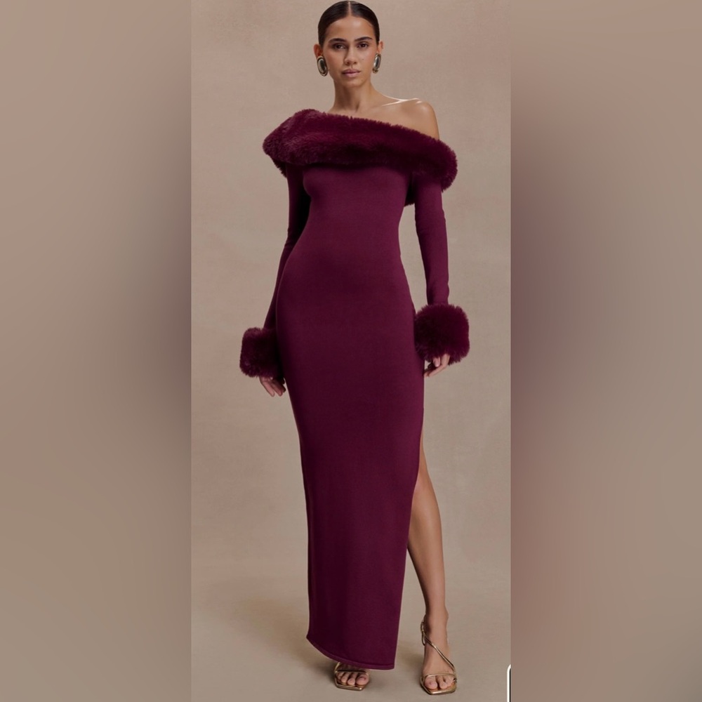 Meshki Deep Wine Long Sleeve Dress - Picture 2 of 3